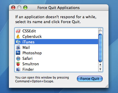 Force quit mac os